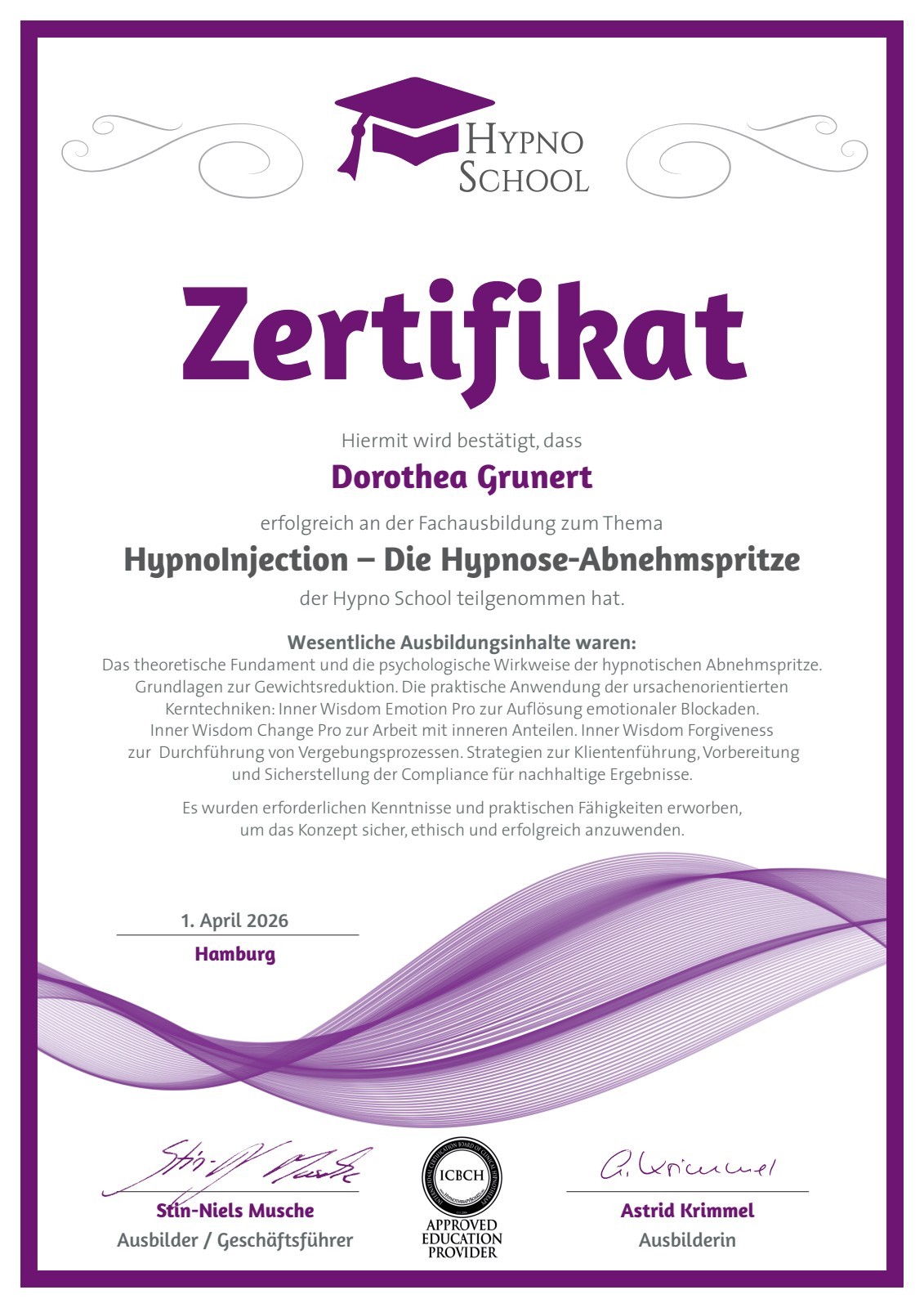 Fachausbildung HypnoInjection – Hypno School